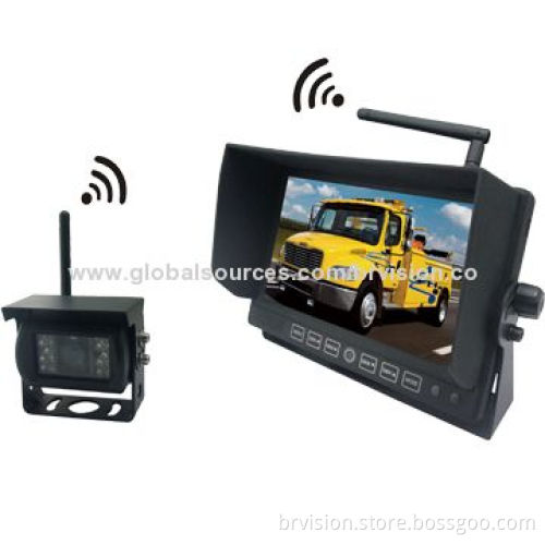 Wireless rear view system, 7-inch digital monitor, night vision camera, 12 to 24V input powerNew